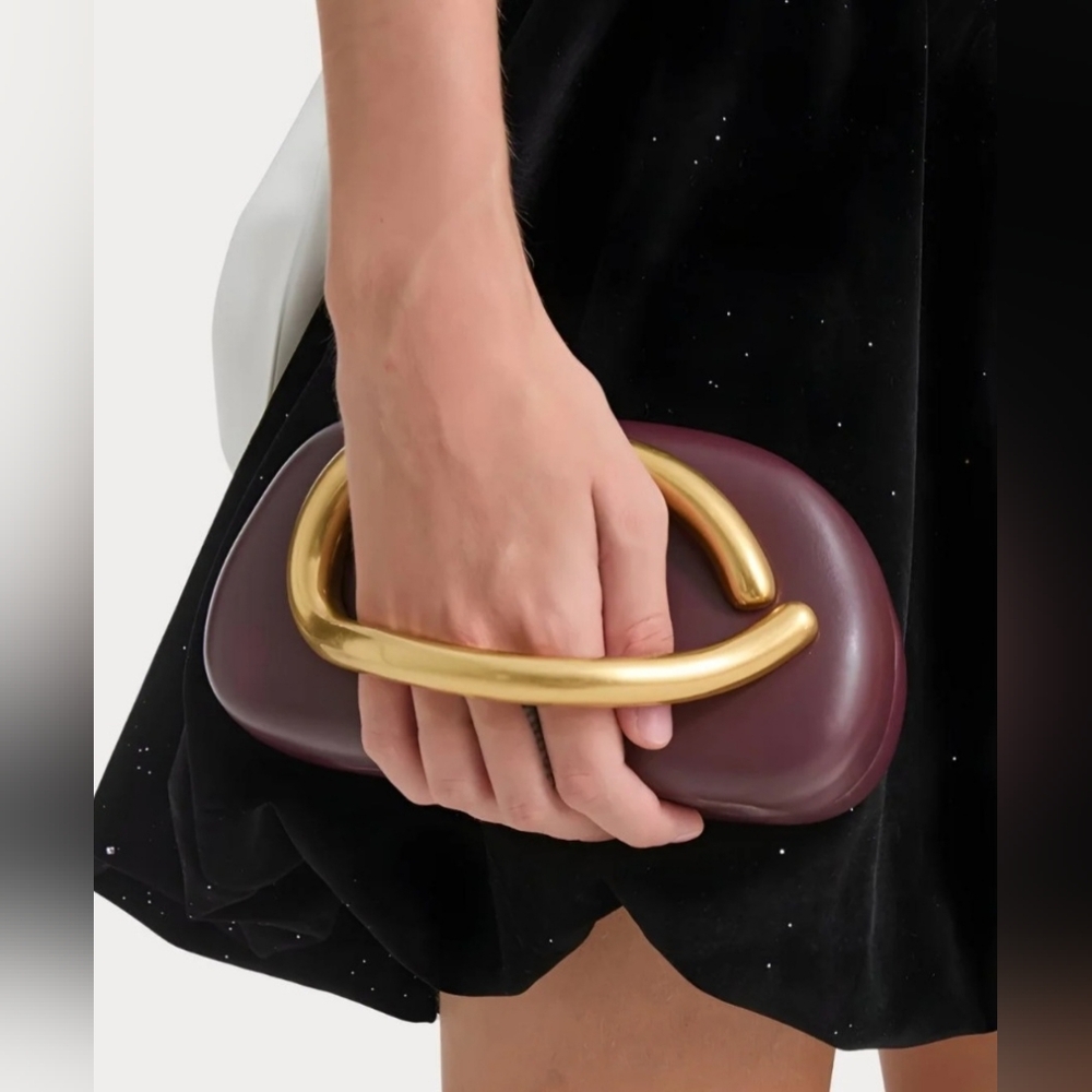 Zara 50th Anniversary "Perfect" Clutch In Burgundy NWT